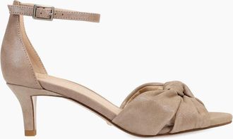 Pelle Moda Womens Belah Low-Heel Sandal In Taupe Shimmer