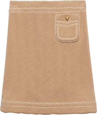 Prada knitted cotton mini skirt - women - Cotton - 36 - Neutrals