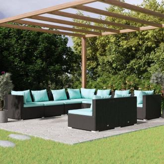 vidaXL Furniture Limited - Set De Muebles De Jard&iacute;n 9 Pzas Y Cojines