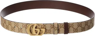 Gucci Reversible Gg Coated Canvas & Leather Belt