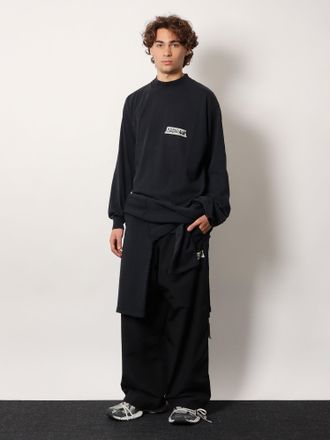 Balenciaga Mens T-Shirt Crew-Neck Long Sleeve Black Cotton Sweatshirts Sweater