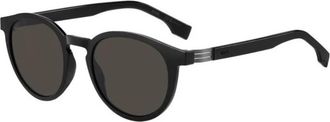 HUGO BOSS Grey Round Mens Sunglasses BOSS 1575/S 0807 IR