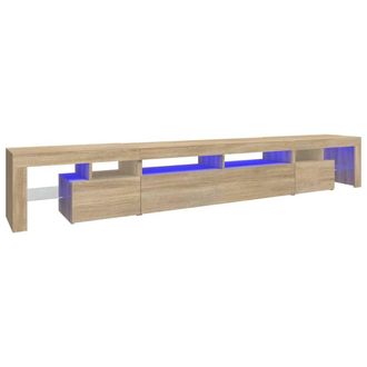 Berkfield Home TV Cabinet with LED Lights Sonoma Oak 260x36.5x40 cm in Light Brown