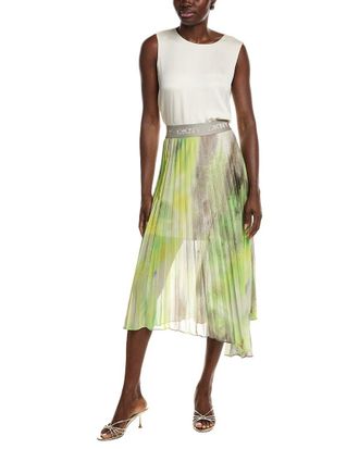 DKNY Dkny Asymmetrical Print Chiffon Midi Skirt