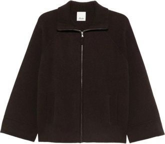 Allude Funnel Neck Zip Cardigan - Dames - Vesten - Bruin - XS - Truien & Vesten