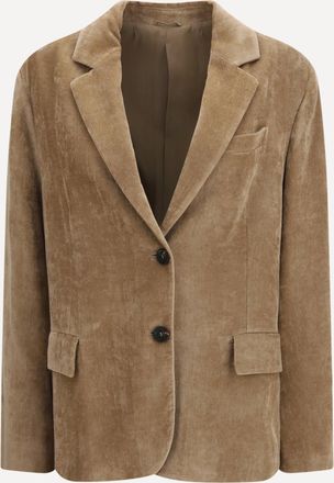 Brunello Cucinelli Fluid corduroy Jacket with monile Female 38