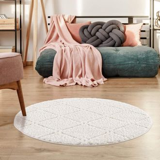 Carpet City Hochflor-Teppich »Focus 2997« rund 20 mm Höhe Boho-Teppich, Hochtief-Muster/ 3D-Effekt, für Wohnzimmer, Schlafzimmer
