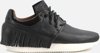 ESSEutESSE Womens Fringe Leather Sneaker In Black