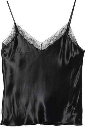 Alberta Ferretti Top con finitura in pizzo - Nero