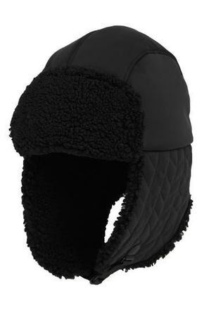 UGG Quilted Nylon Fleece Trapper Hat in Black at Nordstrom Rack, Size Small/medium
