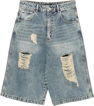 Tout à Coup Shorts denim con effetto vissuto - Blu