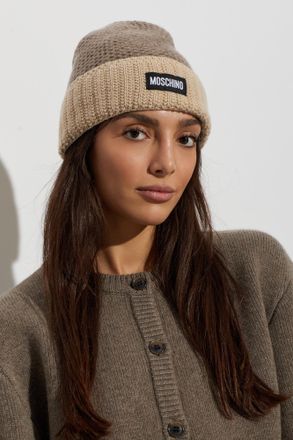 Moschino Cap With Logo Patch, Unisex, Brown