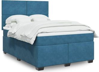 vidaXL Vidaxl - Cama Box Spring Con Colch&oacute;n Terciopelo Azul 140x190 Cm
