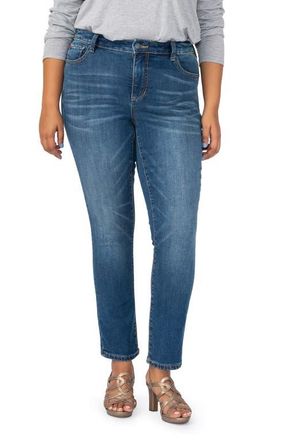 Slink Jeans High Waist Ankle Skinny Jeans in Haisley at Nordstrom, Size 12W