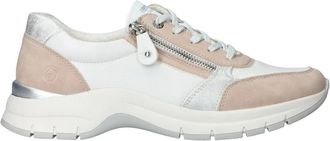 Remonte Comfortabele witte sneaker met beige en zilveren accenten - Dames - Sneakers - Veelkleurig - 36 EU - Schoenen