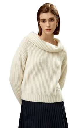 LilySilk Wide Cowl Neck Sweater for Women
