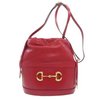 Gucci Pre-owned Bucket Bags, female, Red, Size: ONE SIZE Pre-owned Vintage Shoulder Bag