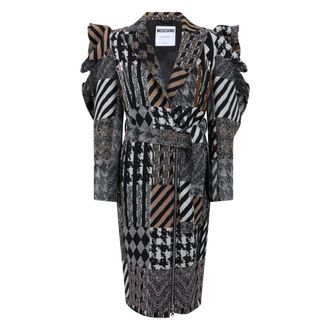 Moschino Sophisticated jacket with wide sleeves and unique design - female - Moschino - Belted Coats - Multicolor - S - Coats