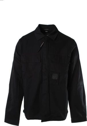 C.P. Company Metropolis Gabardine Pocket Shirt - Heren - Zomerjassen - Blauw - 2XL - Katoen - Jassen