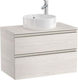 Roca Roca - Mueble Base De 2 Cajones Para Lavabo De Sobre Encimera Central The Gap Color: Fresno N&oacute;rdico - Medidas: 805x460x537 Mm