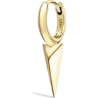 Maria Tash Faceted Single Long Spike Hoop Earring in Yellow Gold at Nordstrom, Size 6.5 Mm