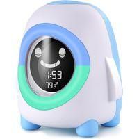 OEM Reloj Despertador Penguin - Reloj Despertador Electr&oacute;nico Lcd Para Mesita De Noche (ideal Para Habitaciones De Estudiantes), Brillo Ajustable, Altavoz