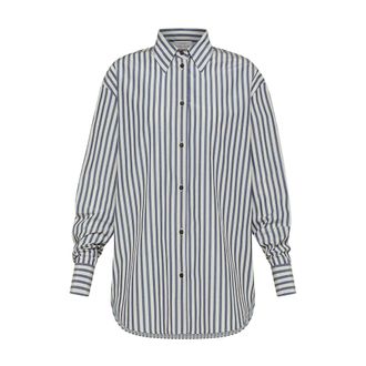 Forte_Forte Overhemden, Dames, Blauw, M, Katoen, MY Shirtnotte