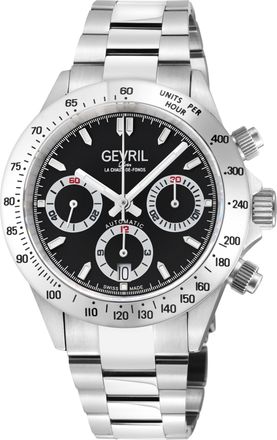 Gevril Group New Amsterdam Swiss Automatic Chronograph, ETA 7753 White Dial, Stainless Steel Watch
