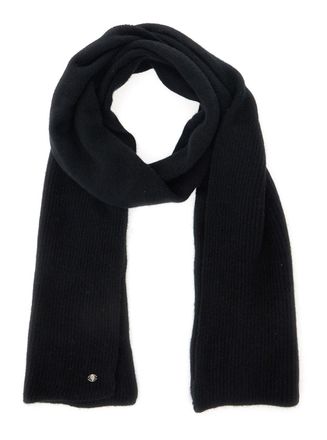 Helen Kaminski Womens Black Cashmere Scarf With Logo Detail Scarfs