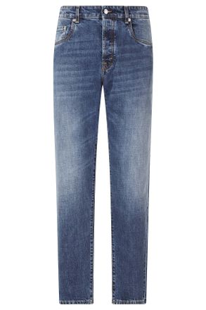 Department Five Blue Newman Five-Pocket Tapered Cotton-Blend Jeans
