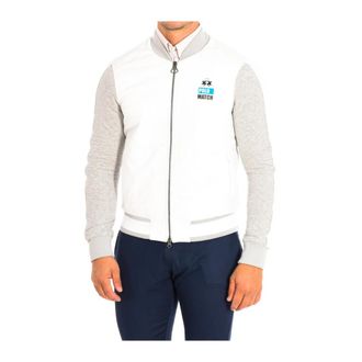 La Martina High Collar Jacket - Heren - Vesten met rits - Wit - M - Katoen - Hoodies & sweatvesten