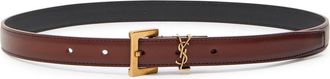 Saint Laurent Logo Leather Belt - Dark Brown - 90 (UK 14 / XL)