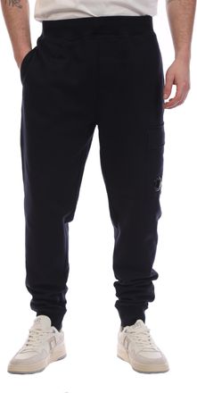 C.P. Company Mens Light Fleece Lens Sweatpants in Black Cotton - Size X-Large