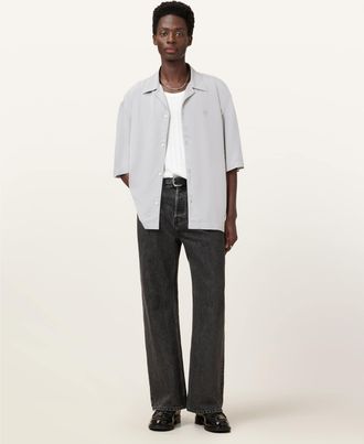 AllSaints Viscose Rialto Oversized Short Sleeve Shirt, Size: XXL