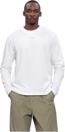 Calvin Klein Easy Retro Long Sleeve Top - Heren - Longsleeves - Wit - L - Katoen - Tops