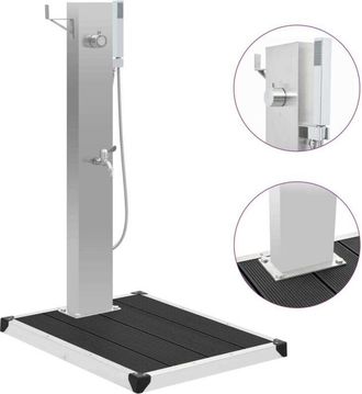 vidaXL Ducha De Jard&iacute;n Con Plato Acero Inoxidable Wpc Vidaxl