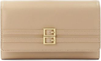 Kazar Beige leren portemonnee met bandjes - Dames - Portefeuilles - Beige - ONE Size - Leer - Accessoires
