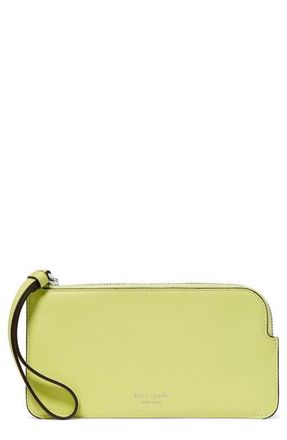Kate Spade New York small zippy pebble leather wristlet in Bosc Pear at Nordstrom