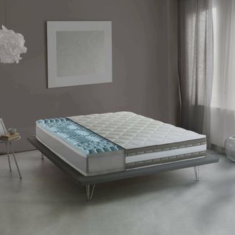Talamo Italia Dmora - Colch&oacute;n Cuadrado Y Medio Dabbo, Colch&oacute;n Extra&iacute;ble En Memory Foam Y Gel Waterfoam, 100% Made In Italy, Anti&aacute;caros E Hipoalerg&eacute;nico, Cm 120x200h