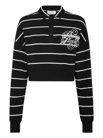 Philipp Plein striped polo shirt - Black