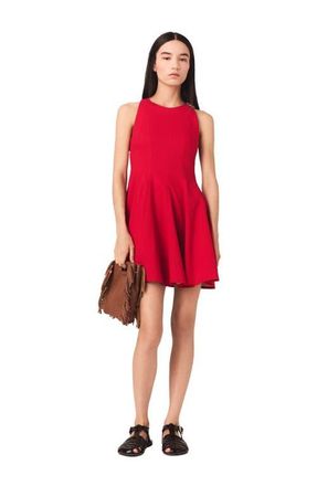 Maje Short flared linen-blend dress at Nordstrom, Size 36 Eu