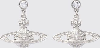 Vivienne Westwood Orecchini pendenti in metallo con logo Orb e cristalli