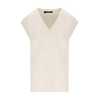 Max Mara Waistcoats, female, Beige, M, Orosei Knitted Vest