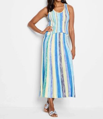 Nic+Zoe Coast Crush Knit Tank In Blue Multi