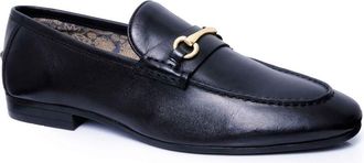 Silver Street London Mens Richmond Leather Formal Casual Loafer with Metal Trim, Black, 12