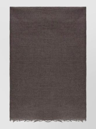 Rick Owens rectangular fringed scarf silk wool blend