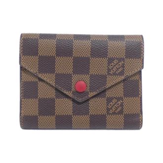 Louis Vuitton Ebene Rouge Coated Canvas Wallet (Tri-Fold) (Pre-Owned)