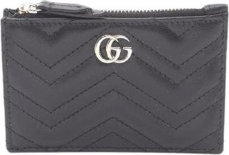 Gucci Pre-owned Wallets, female, Black, Size: ONE SIZE Pre-owned Double G Leather Card Case