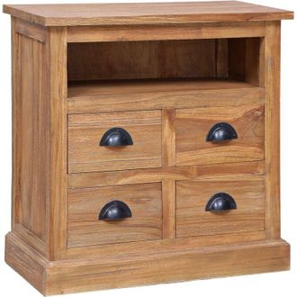 vidaXL Mesita De Noche Madera De Teca Maciza 60x30x60 Cm Vidaxl
