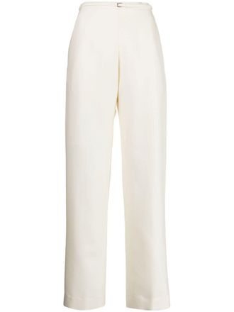Gia Studios wide-leg wool-silk trousers - White